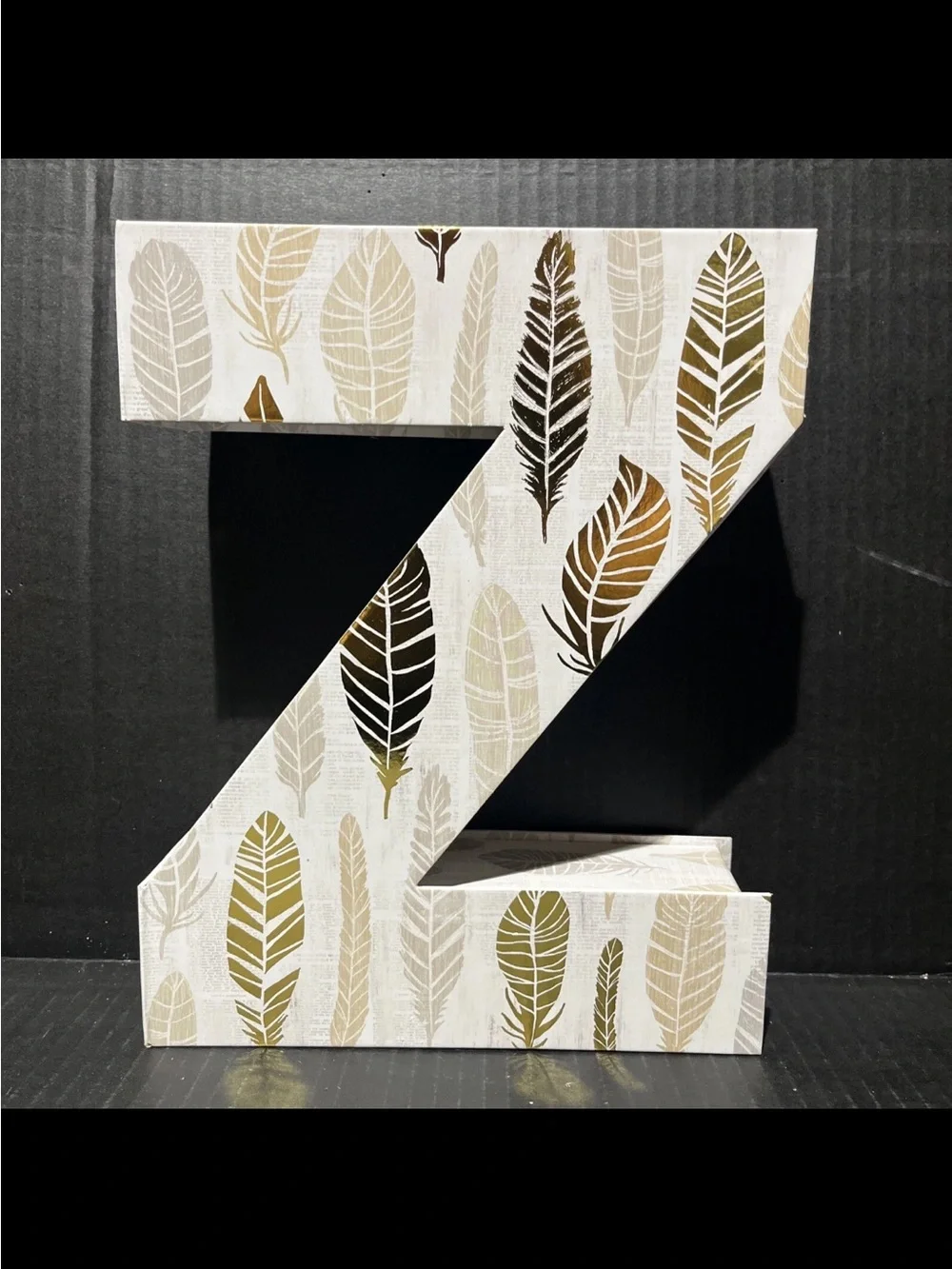 Cardboard Letter Z Tabletop Decor Gift Storage Box  11”x8.5”x2.5” New